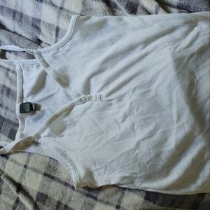 Wild Fable White Scalloped Crop Top